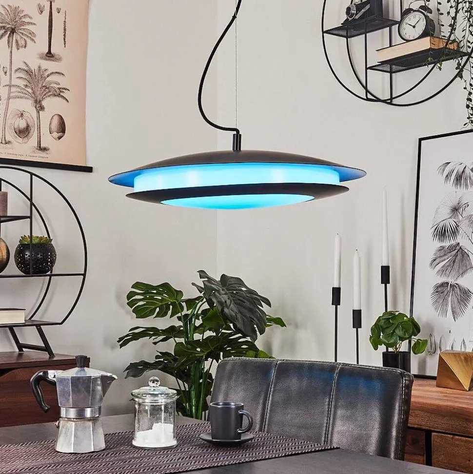 Suspension Ittingen Led Noir, 1 Lumiere, Changeur De Couleurs