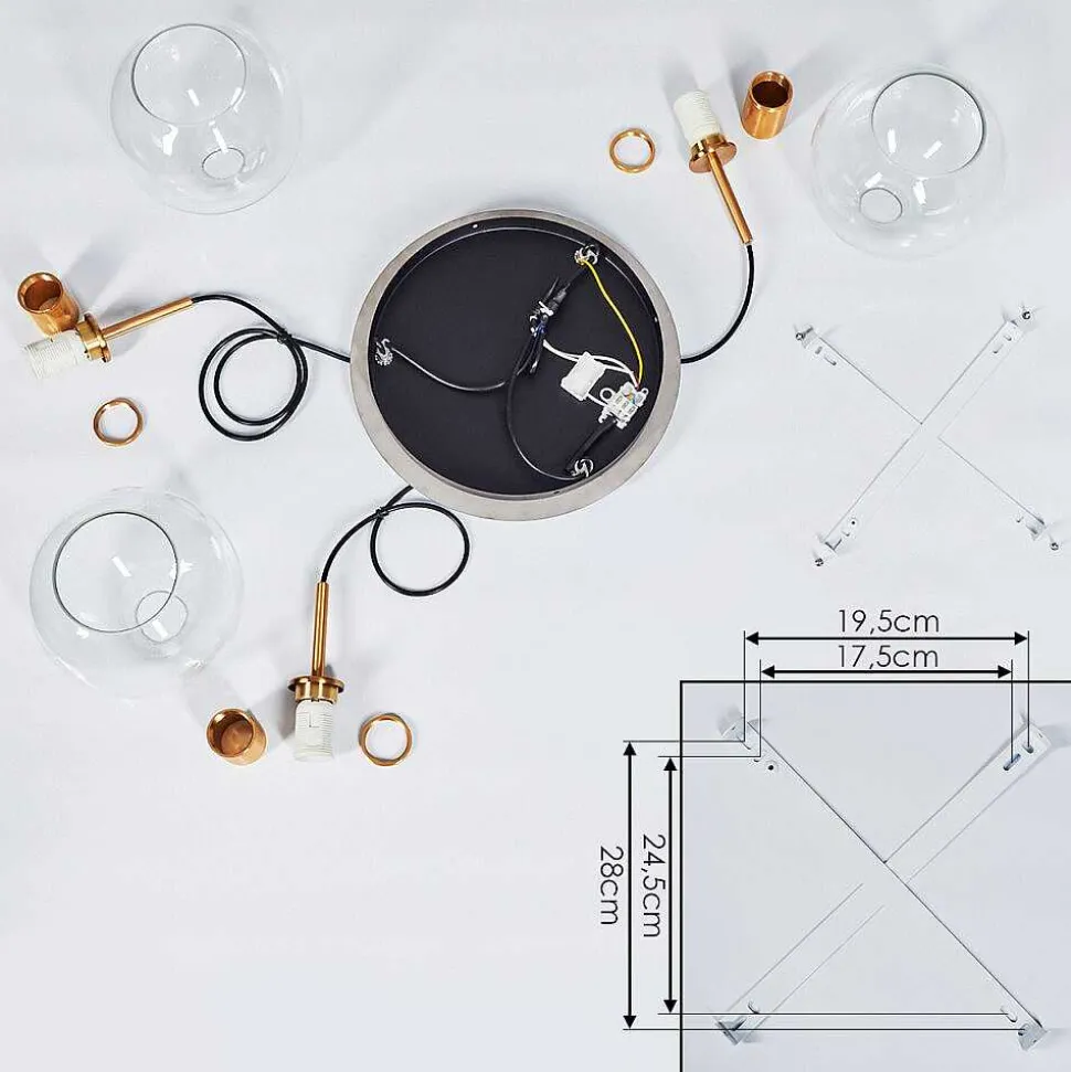 Suspension Karo Laiton, Noir, 3 Lumieres