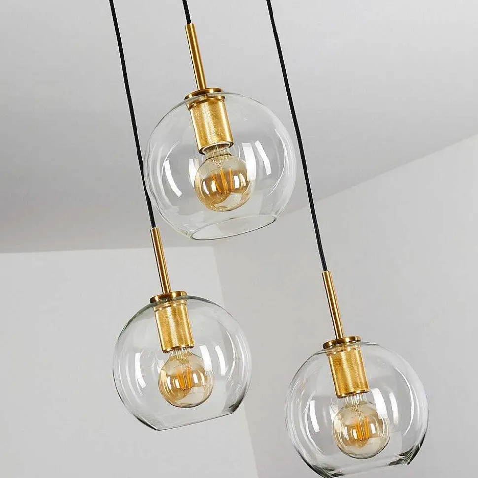 Suspension Karo Laiton, Noir, 3 Lumieres