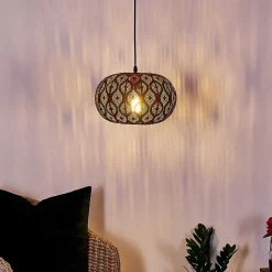 Suspension Kemer Rouille, 1 Lumiere