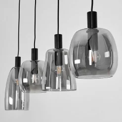 Suspension Kenong Noir, 4 Lumieres