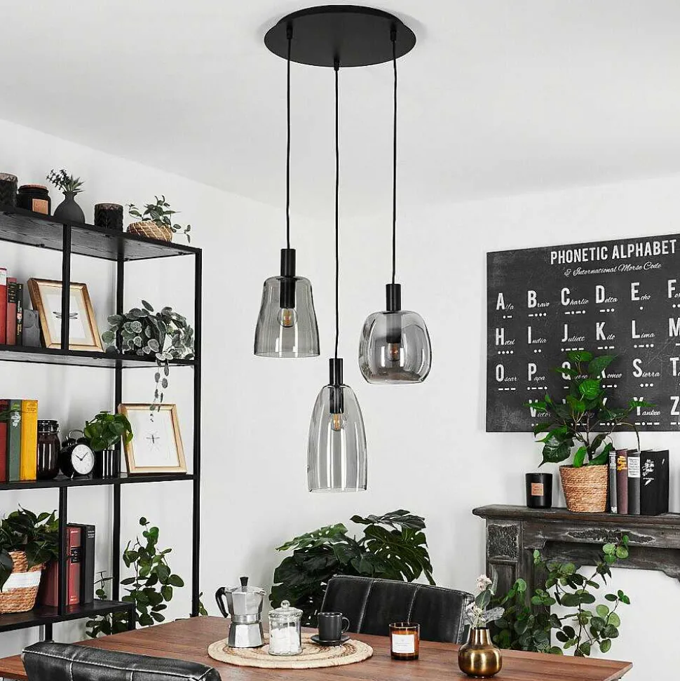 Suspension Kenong Noir, 3 Lumieres