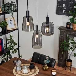 Suspension Kenong Noir, 3 Lumieres