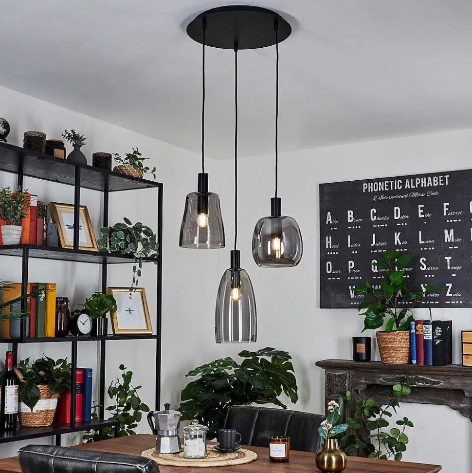 Suspension Kenong Noir, 3 Lumieres