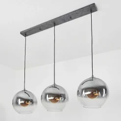 Suspension Leissigen Argent Oxyde, 3 Lumieres