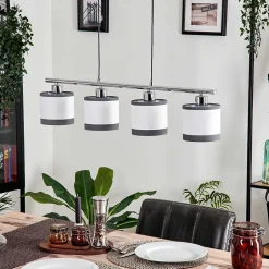 Suspension Lohobe Chrome, Noir, 4 Lumieres