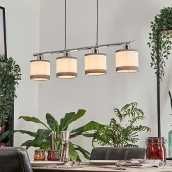 Suspension Lohobe Chrome, Noir, 4 Lumieres