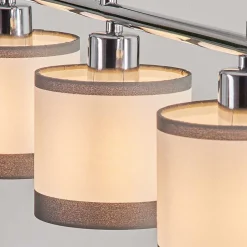 Suspension Lohobe Chrome, Noir, 4 Lumieres