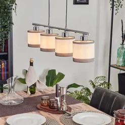 Suspension Lohobe Chrome, Noir, 4 Lumieres