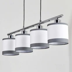 Suspension Lohobe Chrome, Noir, 4 Lumieres