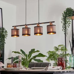 Suspension Lohobe Noir, 4 Lumieres