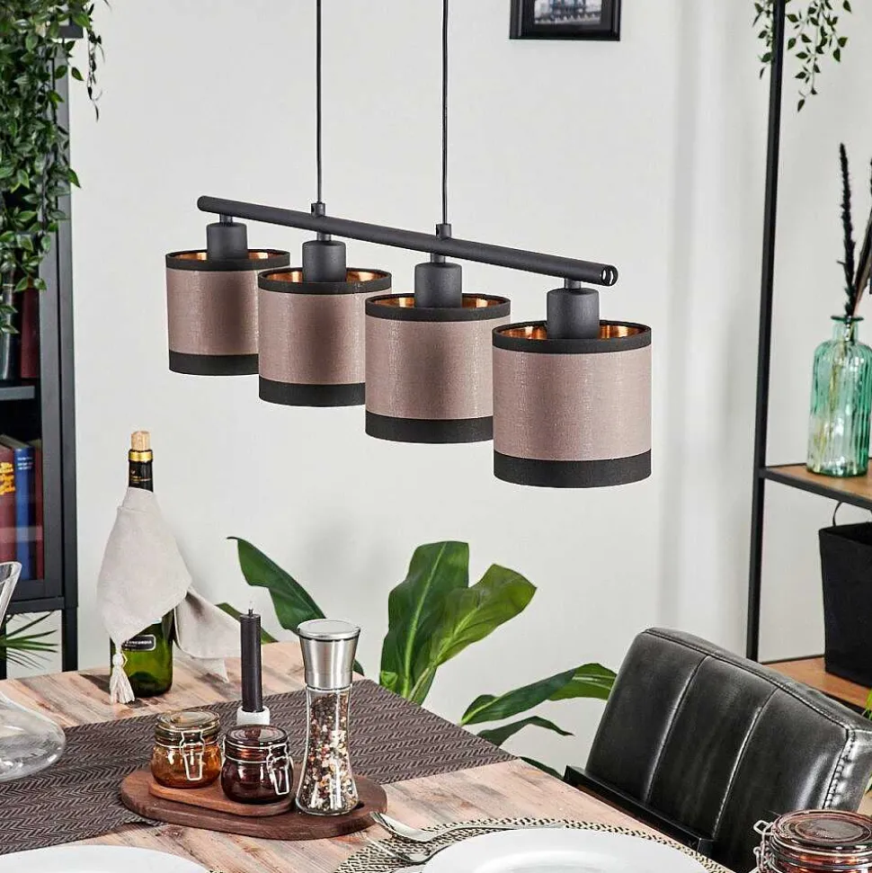 Suspension Lohobe Noir, 4 Lumieres