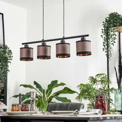 Suspension Lohobe Noir, 4 Lumieres