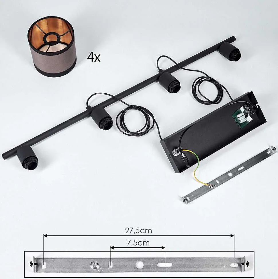 Suspension Lohobe Noir, 4 Lumieres