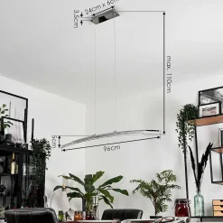 Suspension Manlleu Led Chrome, 1 Lumiere