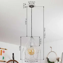 Suspension Marang Argente, 1 Lumiere