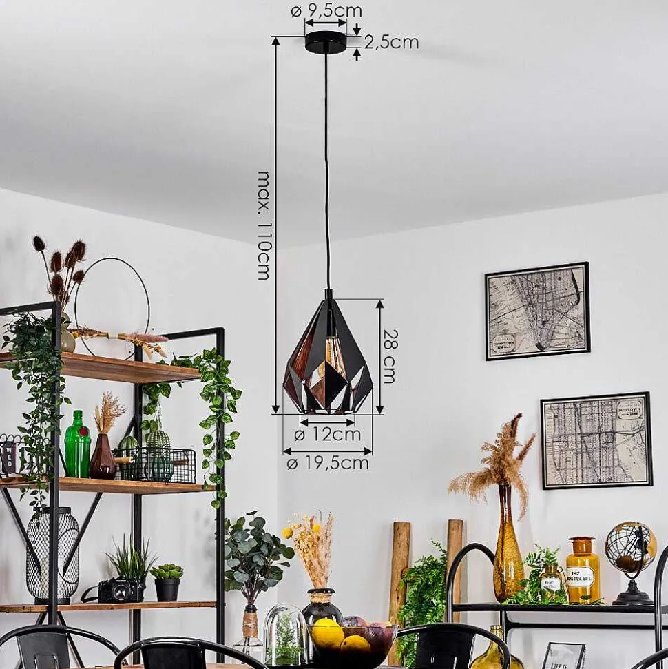 Suspension Marang Noir, 1 Lumiere