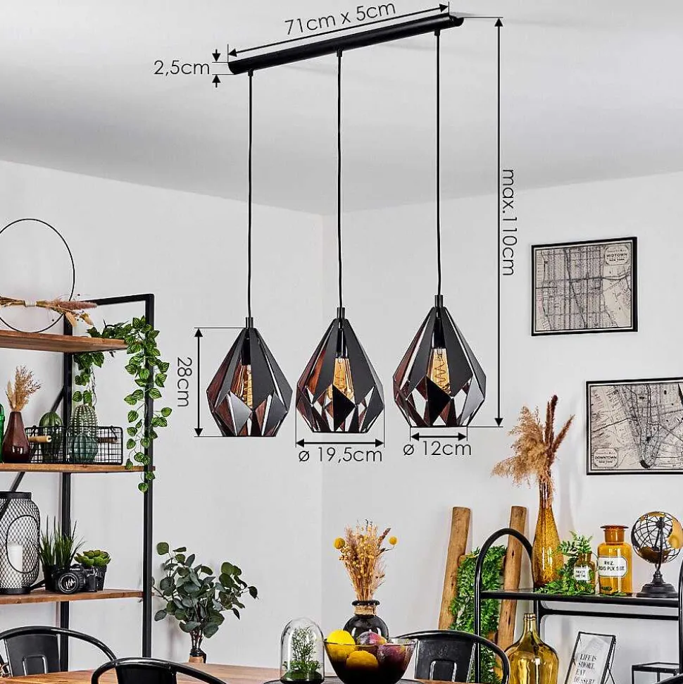 Suspension Marang Noir, 3 Lumieres