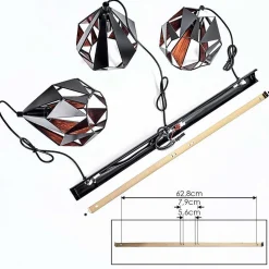 Suspension Marang Noir, 3 Lumieres