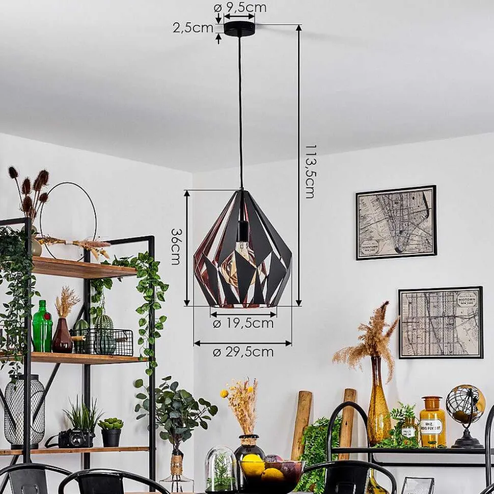 Suspension Marang Noir, 1 Lumiere