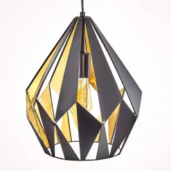 Suspension Marang Noir Dore, 1 Lumiere
