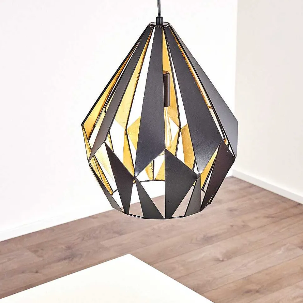 Suspension Marang Noir Dore, 1 Lumiere