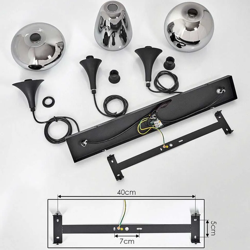 Suspension Maynal Noir, 3 Lumieres