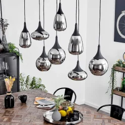 Suspension Maynal Noir, 8 Lumieres