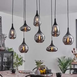 Suspension Maynal Noir, 8 Lumieres