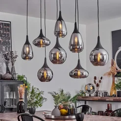 Suspension Maynal Noir, 8 Lumieres