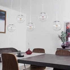 Suspension Mesas Blanc, 5 Lumieres