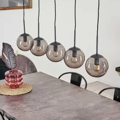 Suspension Mesas Noir, 5 Lumieres