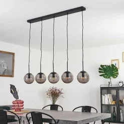Suspension Mesas Noir, 5 Lumieres