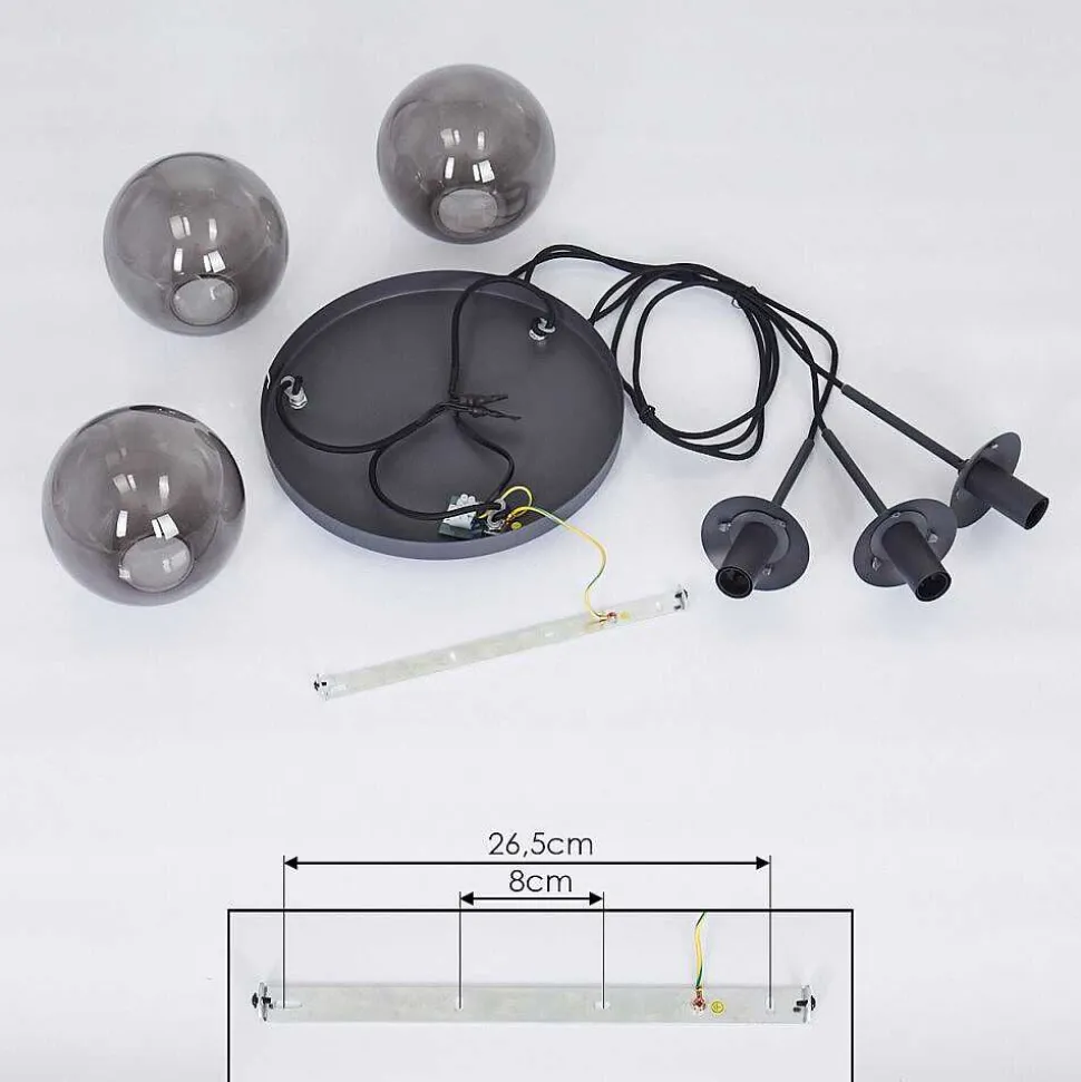 Suspension Mesas Noir, 3 Lumieres