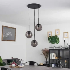 Suspension Mesas Noir, 3 Lumieres