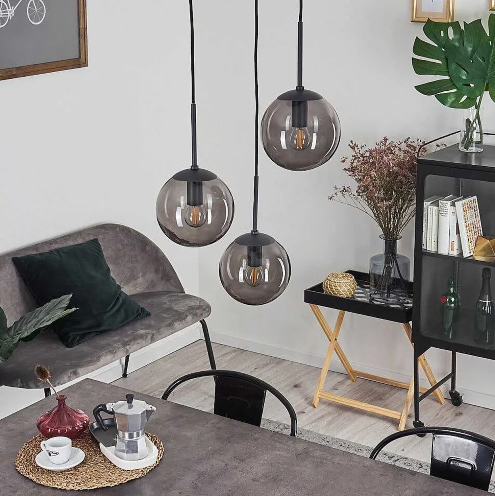 Suspension Mesas Noir, 3 Lumieres