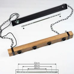 Suspension Montgomery Ecru, Noir, 4 Lumieres