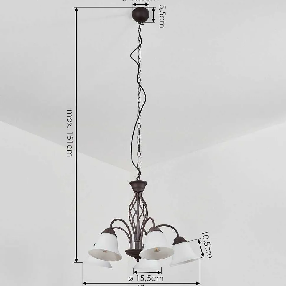 Suspension Mosquerito Rouille, 5 Lumieres