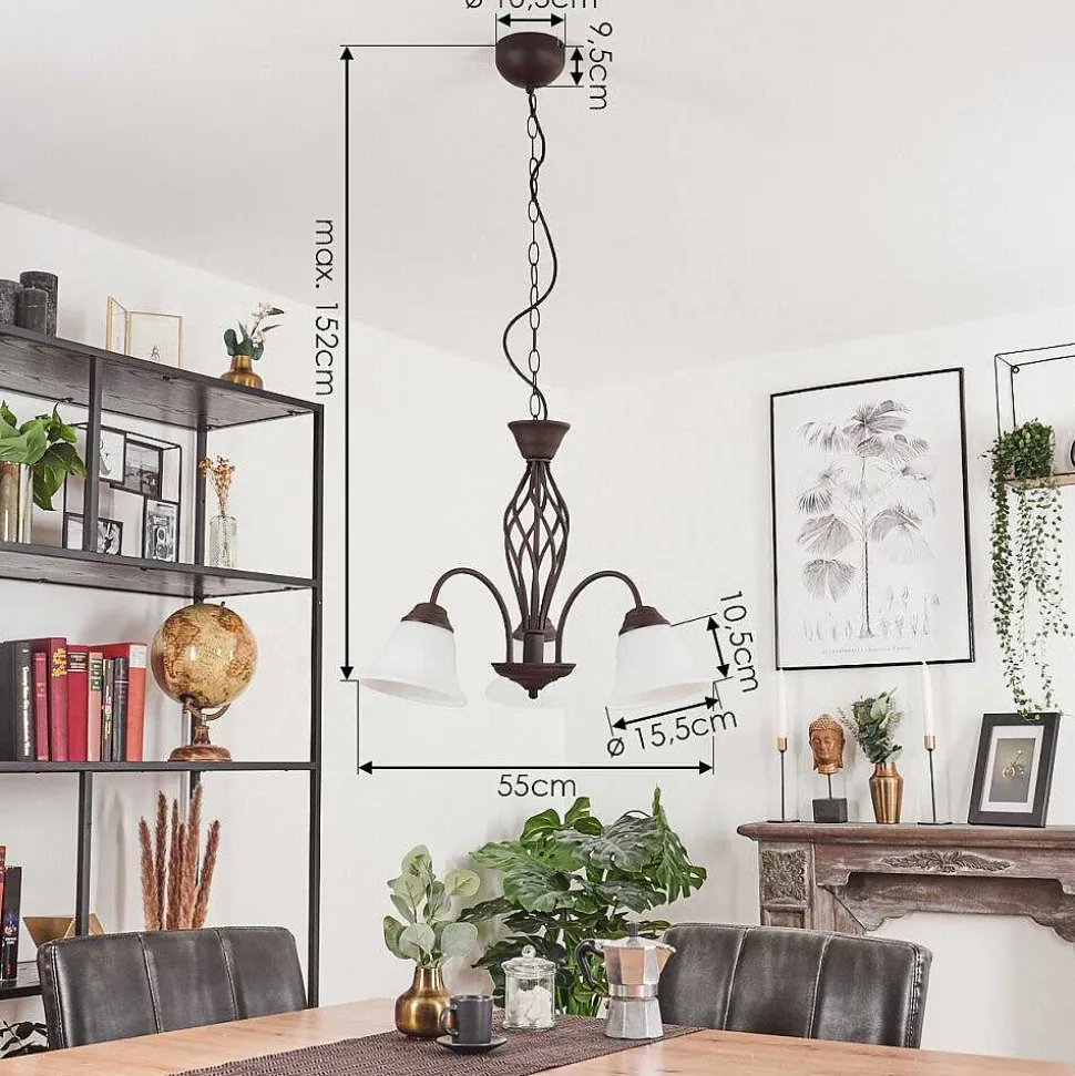 Suspension Mosquerito Rouille, 3 Lumieres