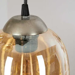 Suspension Nanami Argent Oxyde, Or, 5 Lumieres