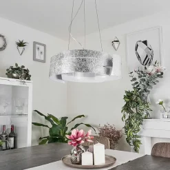 Suspension Novara Argente, 3 Lumieres