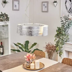 Suspension Novara Argente, 3 Lumieres