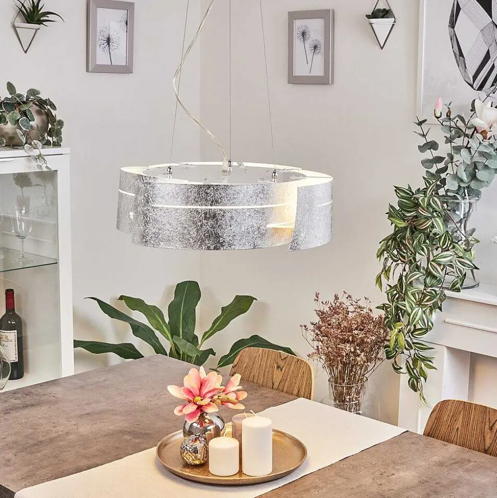 Suspension Novara Argente, 3 Lumieres