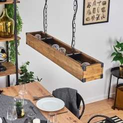 Suspension Olomouc Ecru, Noir, 4 Lumieres