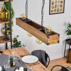 Suspension Olomouc Ecru, Noir, 4 Lumieres