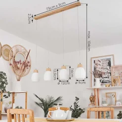 Suspension Ombucta Ecru, 4 Lumieres