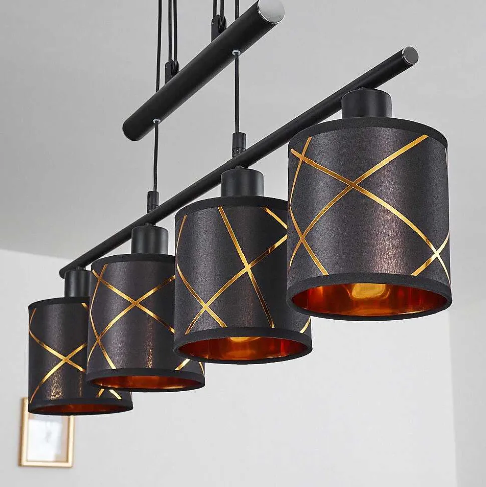 Suspension Opatija Noir, 4 Lumieres