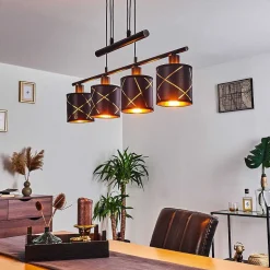 Suspension Opatija Noir, 4 Lumieres