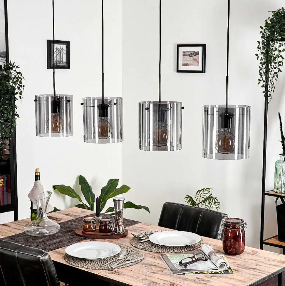 Suspension Parane Fume, 4 Lumieres