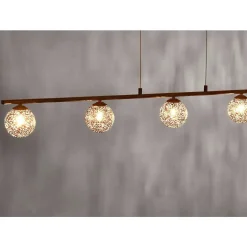 Suspension Paul Neuhaus Greta Rouille, 5 Lumieres